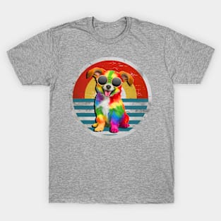 Retro Vintage Aesthetic Hippie Dog T-Shirt